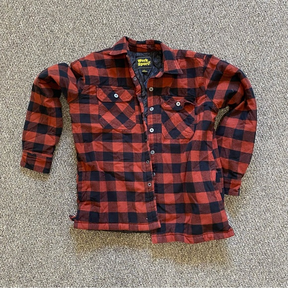 Flannel Coat Vintage Like New Great Condition red and black work sport - Picture 7 of 10